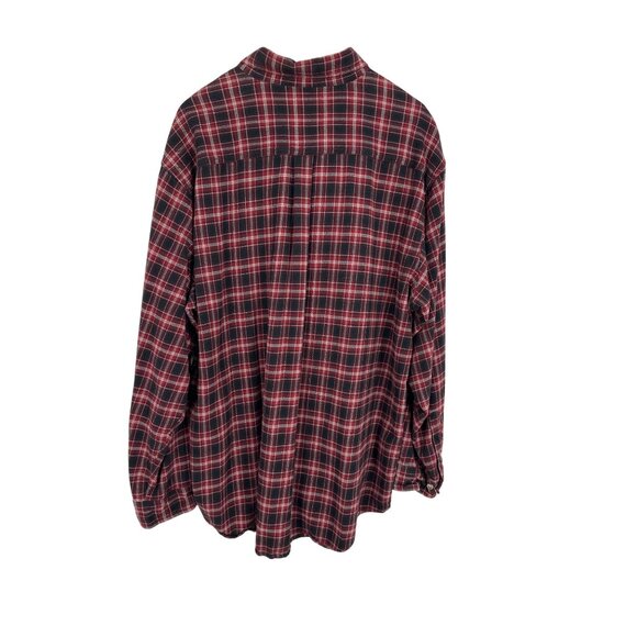 Carhartt Mens Red & Black Plaid Button Down Long Sleeve Flannel Shirt 2XL - Picture 5 of 10